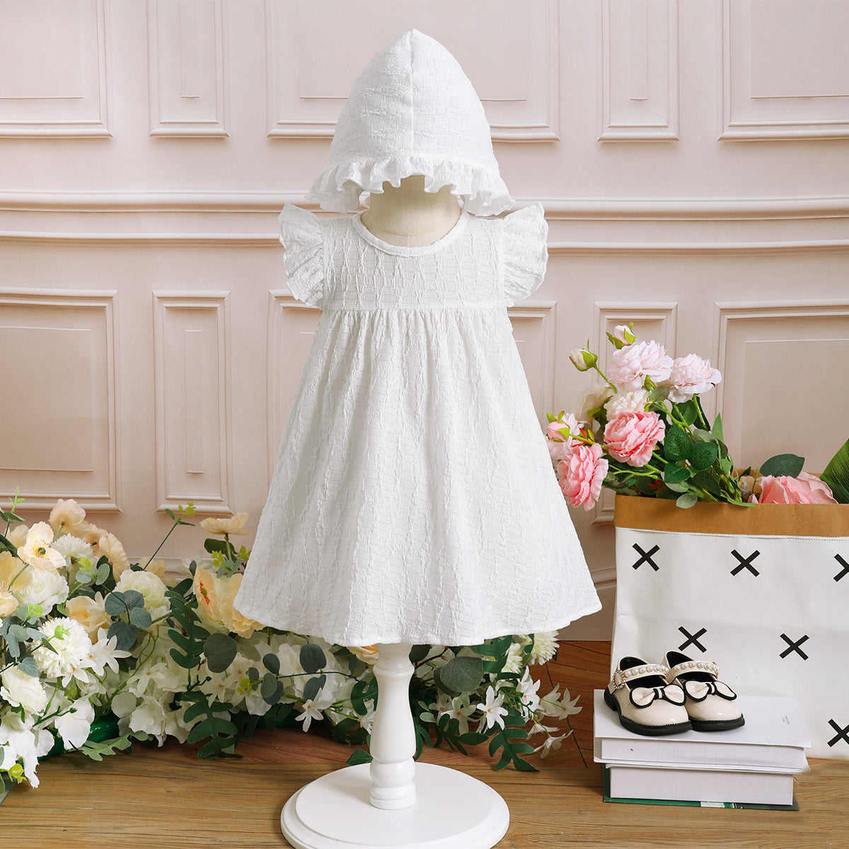 Wholesale Baby Girls Flower Dresses 0-18M Bulk Baby Girl Baptism Dresses Wholesale Kids Clothes for Online Store