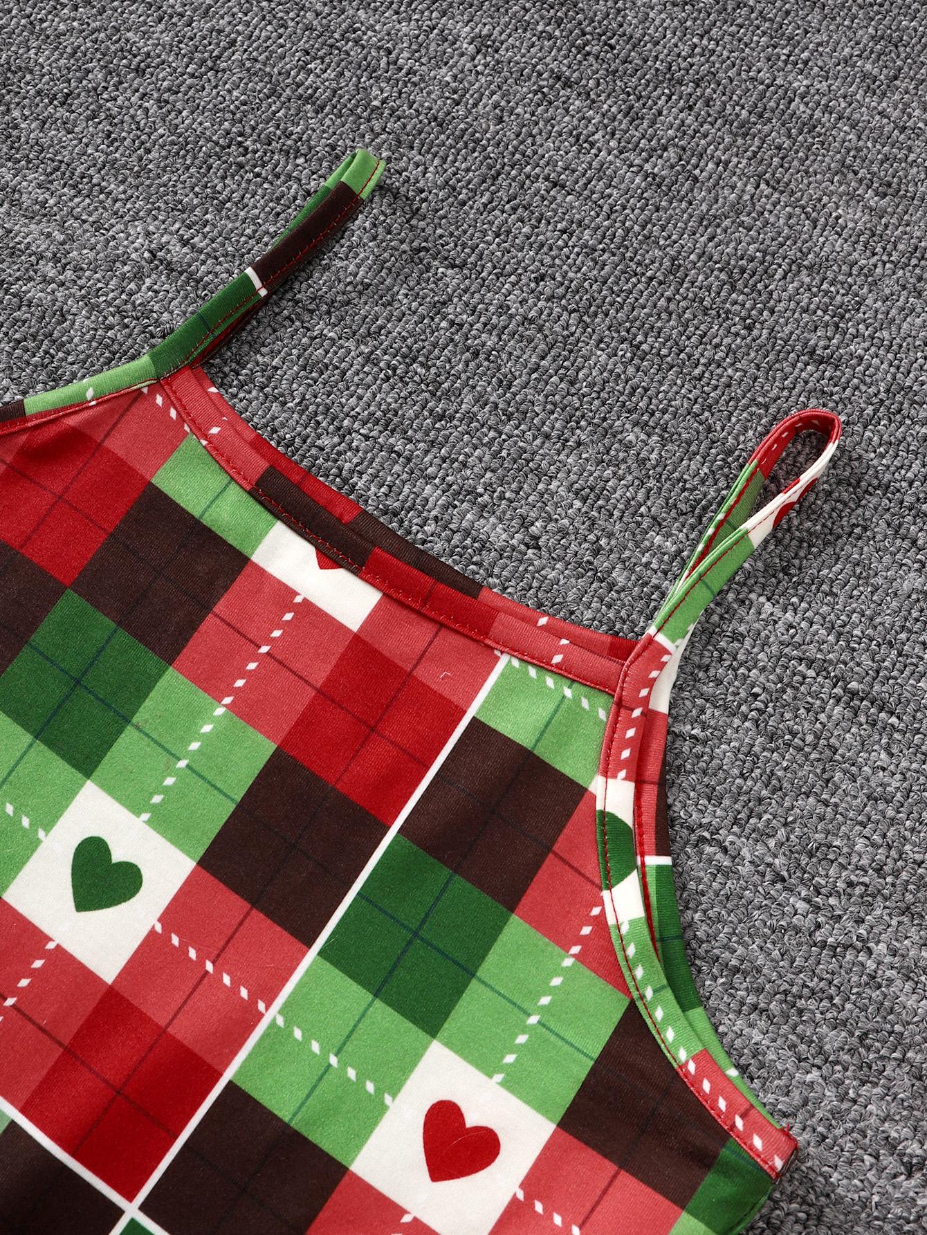 8-14Y Kids Girls Christmas Outfits Straps Plaid Print Dress Long Sleeve Sweater Hoodies 2Pcs Nice Apparel Clothes Set Red Catpapa 462307023