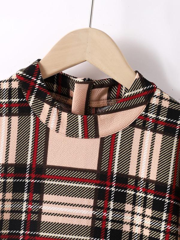 8-14Y Ready Stock Big Girls Dress Plaid Print Long Sleeve Round Neckline Dress One Piece Casual Dress Catpapa 462307017