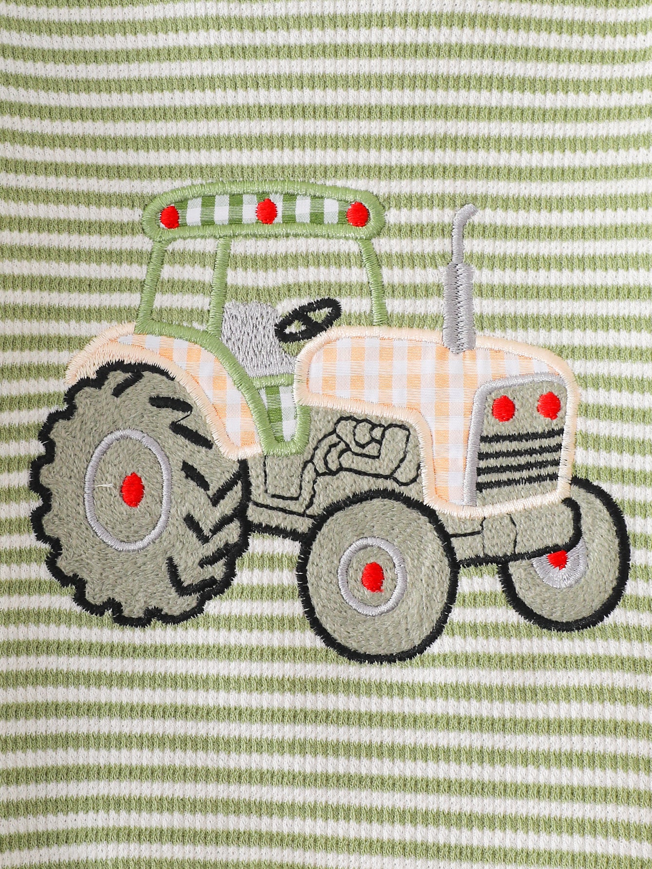 Wholesale 6M-4T Boys 2Pcs Stripe Tractor Embroidery Outfit Set, Soft Rib Knit Casual Crew Neck Sweatshirt & Jogger Pants
