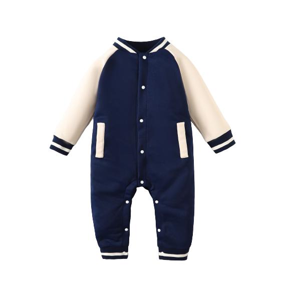1-18M Baby Boys Romper Blue Baseball Long Sleeve Jumpsuit Baby Bodysuit Wholesale Baby Clothes Catpapa 462307180
