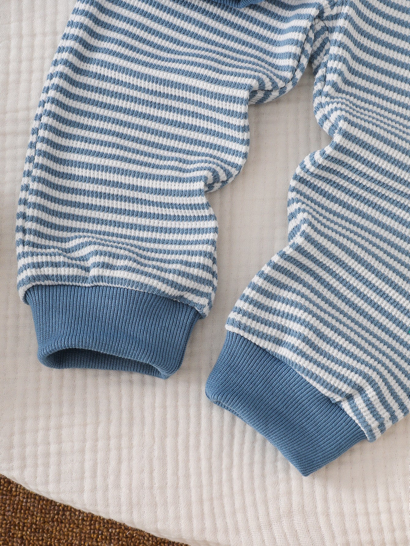 Wholesale 6M-4T Boys 2Pcs Stripe Tractor Embroidery Outfit Set, Soft Rib Knit Casual Crew Neck Sweatshirt & Jogger Pants
