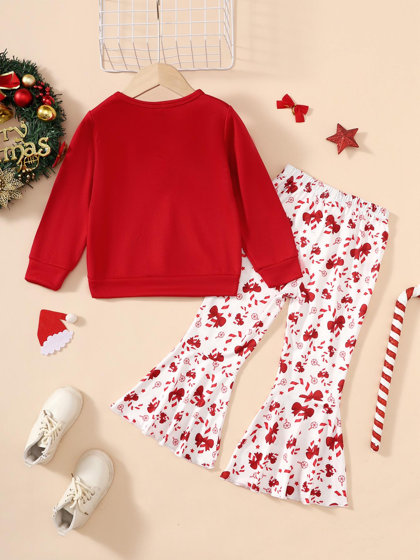 4-7Y Kid Toddler Girls Fall Winter Outfits Pants Sets Solid Color Sweatershirt Tops Trousers 2Pcs Casual Clothing Size:4-7T Red Catpapa 462309152