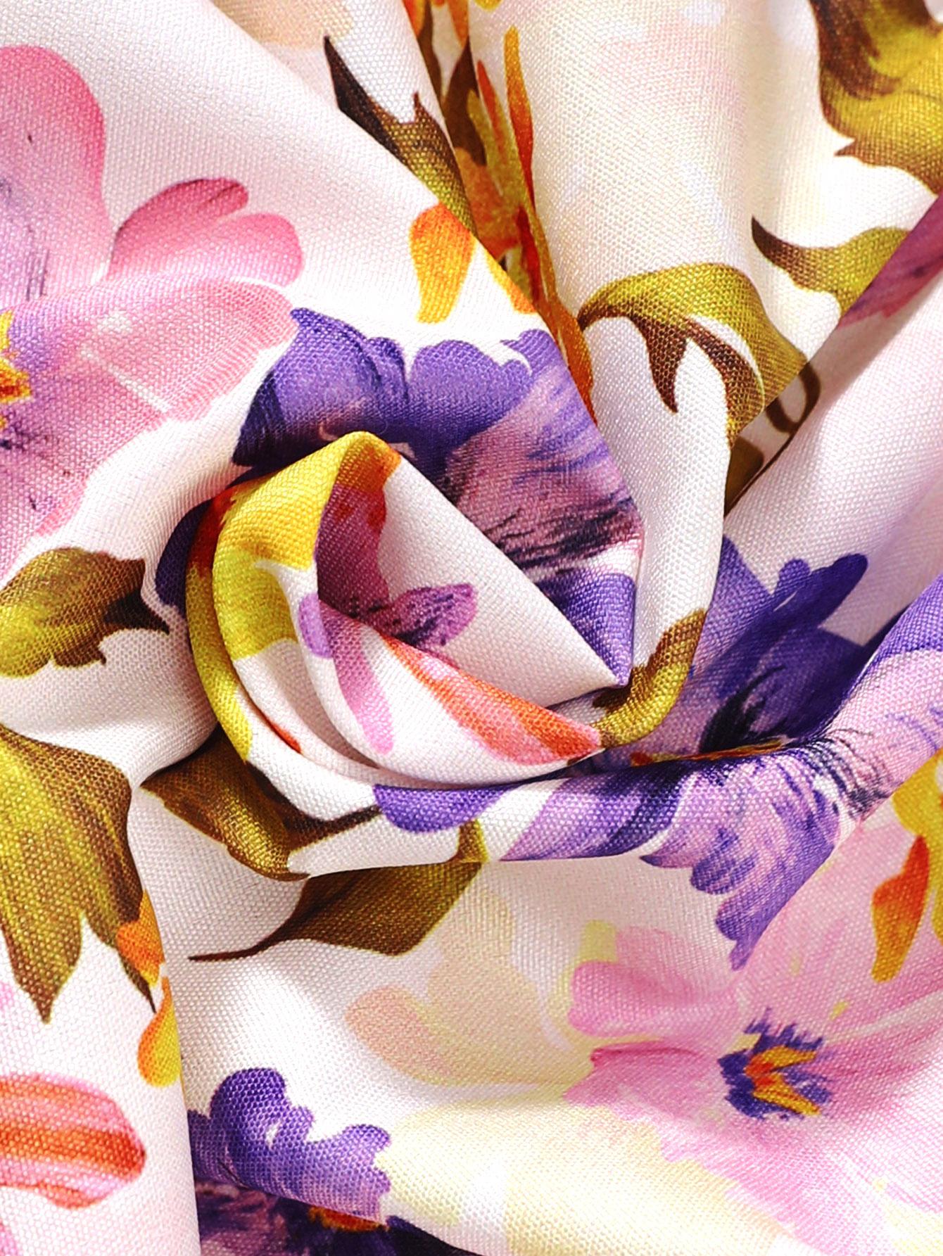 6M-3Y Ready Stock 6m-3y Baby Girls Dress Floral Print Bows Sleeveless Summer Toddler Girls Dress One Piece Casual Dress Purple Catpapa132312157-1