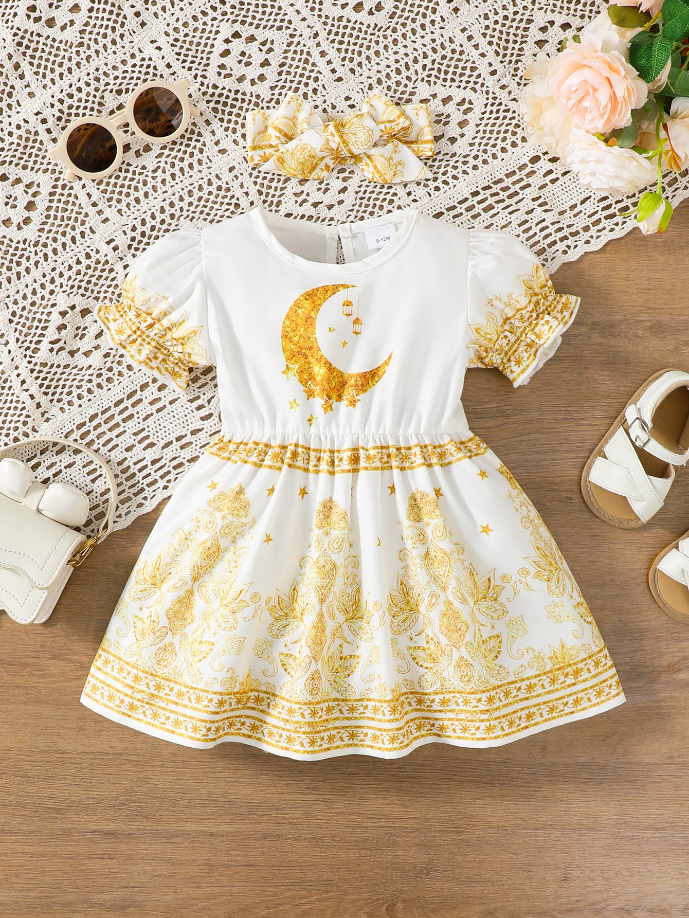 6M-3Y Wholesale Girls Dresses Muslim Eid Al-Fitr Bulk Kids Clothes Catpapa Kids Clothing Suppliers And Wholesalers