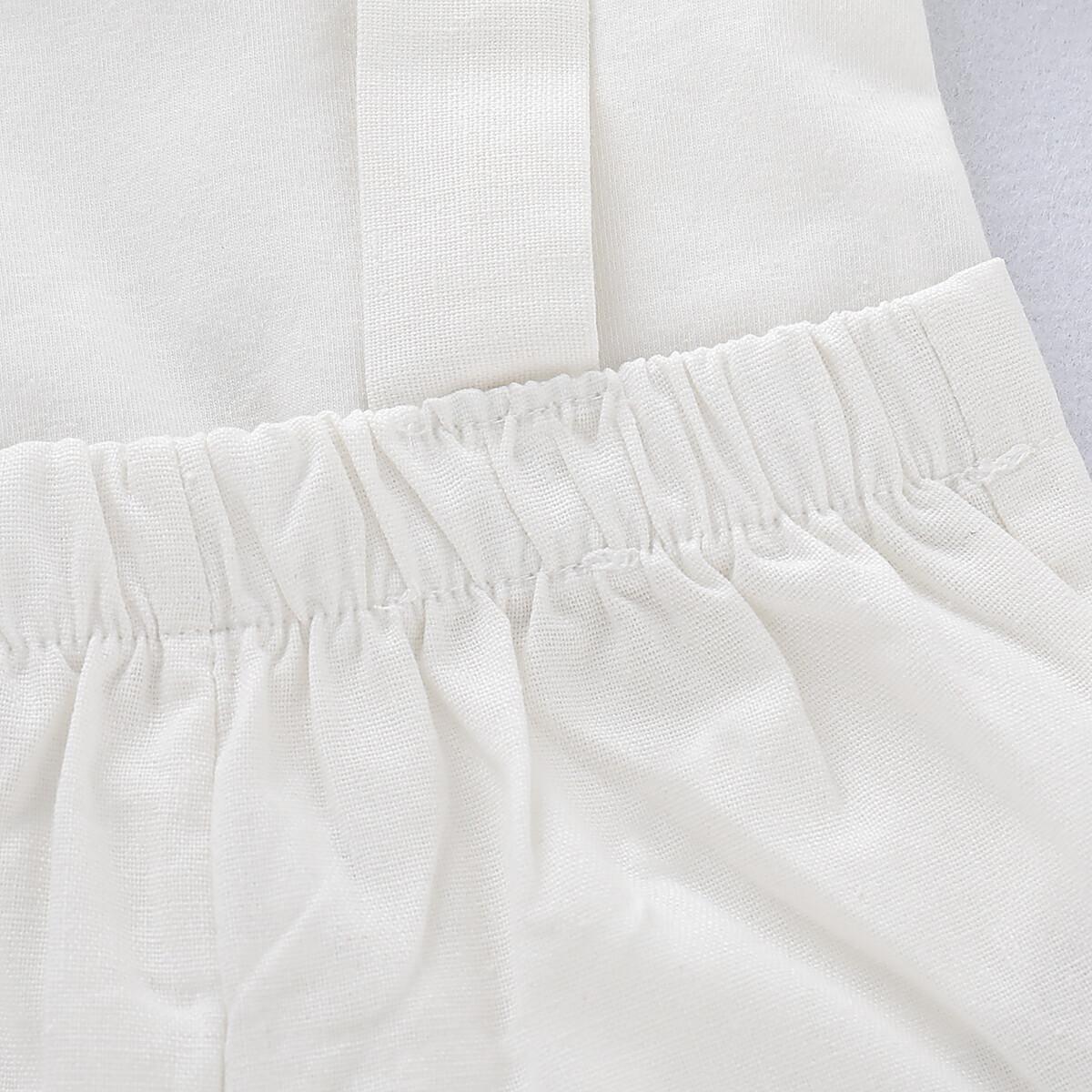 3-24M Christening Newborn Baby Boys Clothes Baby Boys 2PCS Outfits Short Sleeve Lapel Romper Tops Overall Shorts Gentle Set White Catpapa 190390-1