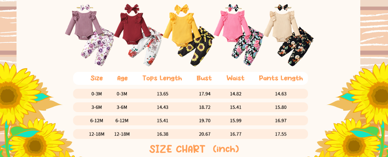 【WILD LIKE MY CURLS】baby girl summer clothes baby girl yellow romper and sunflower pant set YW2012026