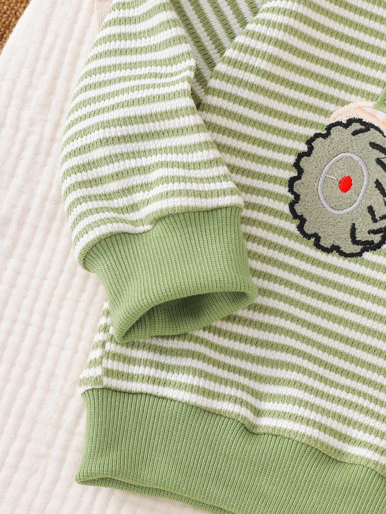 Wholesale 6M-4T Boys 2Pcs Stripe Tractor Embroidery Outfit Set, Soft Rib Knit Casual Crew Neck Sweatshirt & Jogger Pants