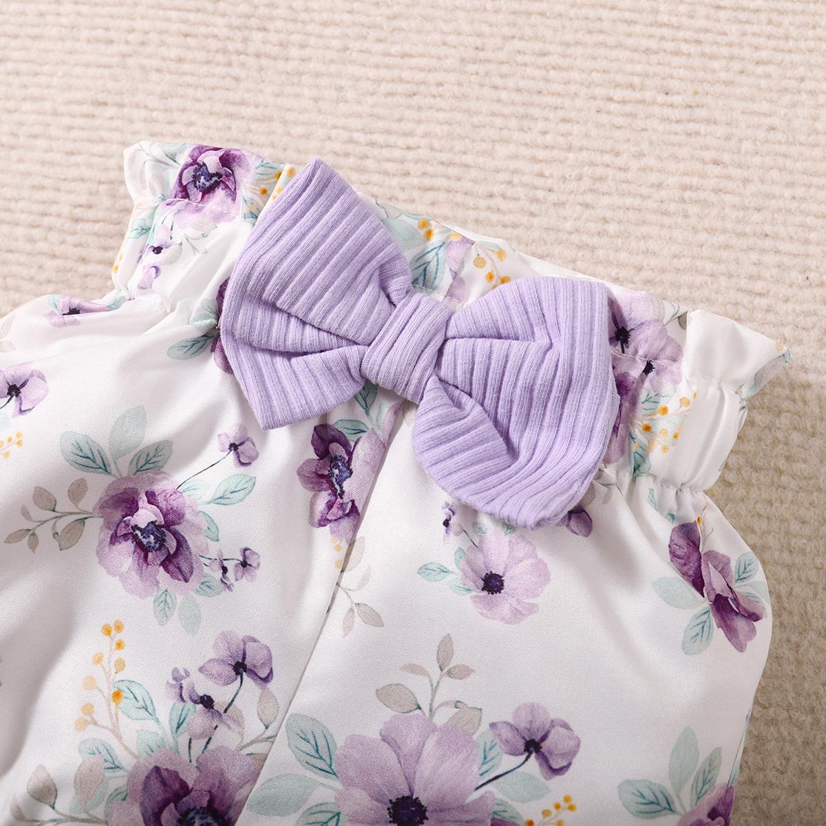 0-18M Baby Girls Clothes Ruffle Short Sleeve Romper Summer Purple Outfits Baby Clothes Wholesale Catpapa YCS122212451