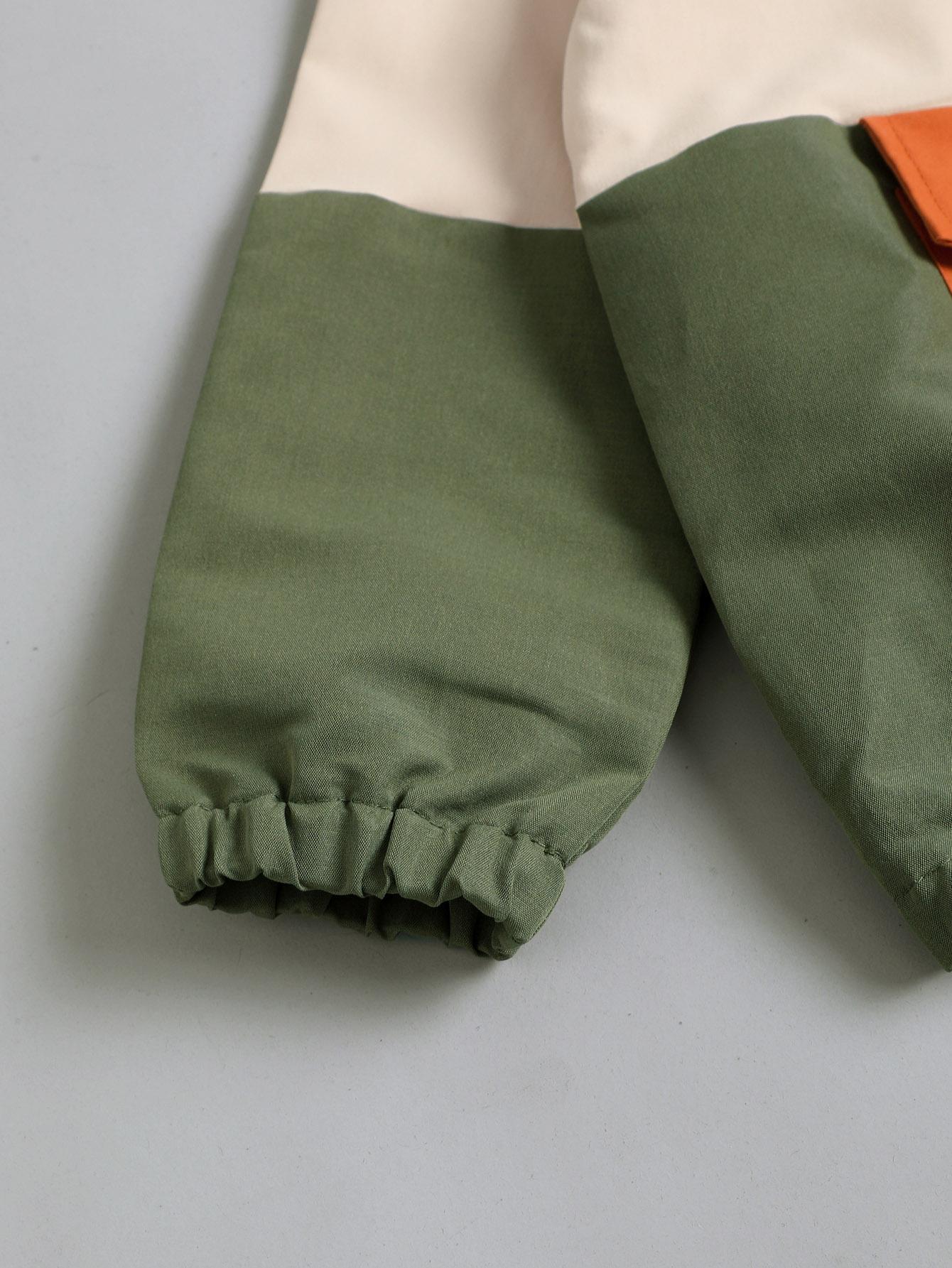 12M-4Y Kids fashion Boys Outfits Boys OOTD Splice Pocket Winter Hoodies Pants 2Pcs Clothes Set Green Catpapa 222090044