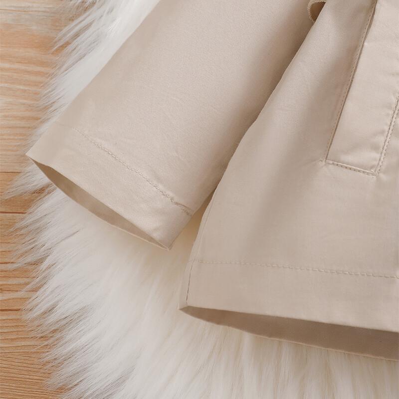 3-24M Infant Kids Girls Clothes Kids Girls Long Sleeve Lapel Coat Tops Baby Girl Fall Winter Coat Tops Apricot Catpapa 22107515