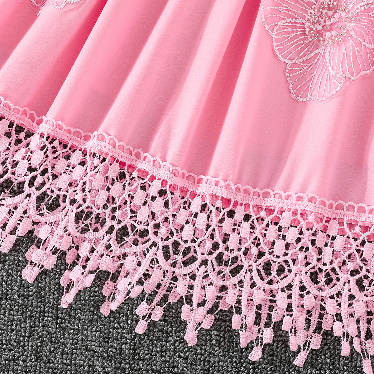 2-8Y Wholesale Girls Dress Bulk Flower Girl Dresses White Lace Christian Baptism Dress Muslim Eid Al-Fitr Bulk Kids Clothes