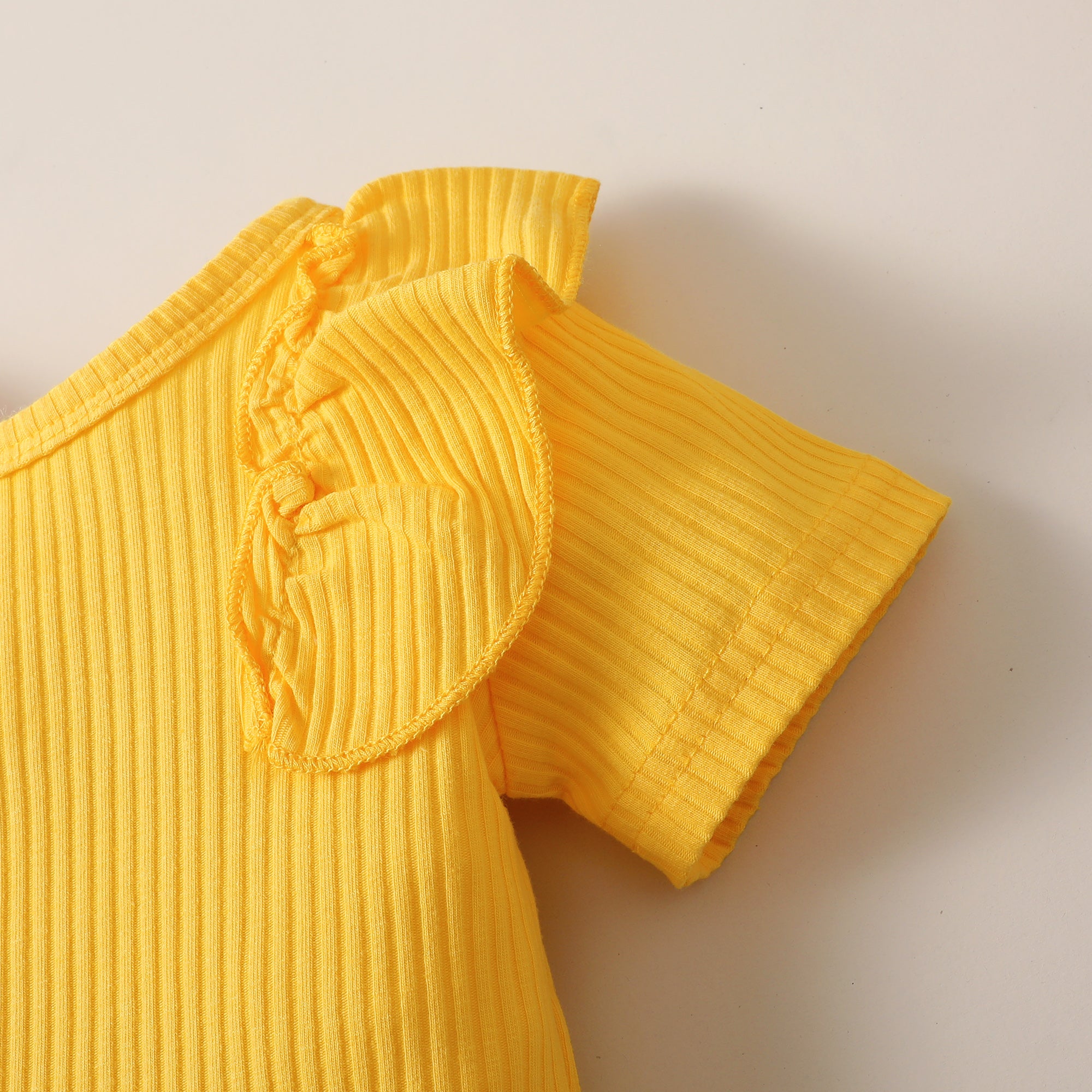 【WILD LIKE MY CURLS】baby girl short sleeve summer clothes baby girl yellow romper and sunflower pant set YW2012053