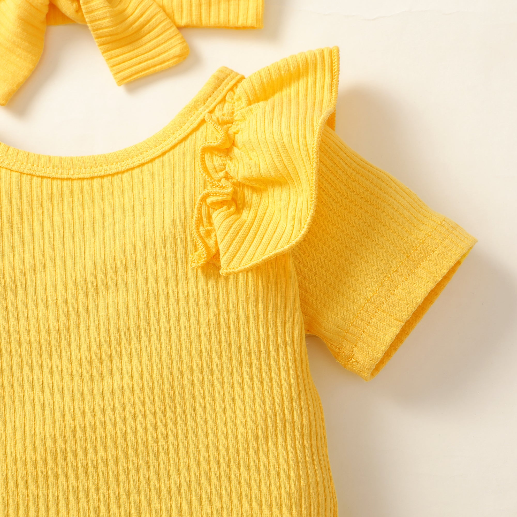 【WILD LIKE MY CURLS】baby girl summer clothes baby girl yellow romper and sunflower pant set YW2012026