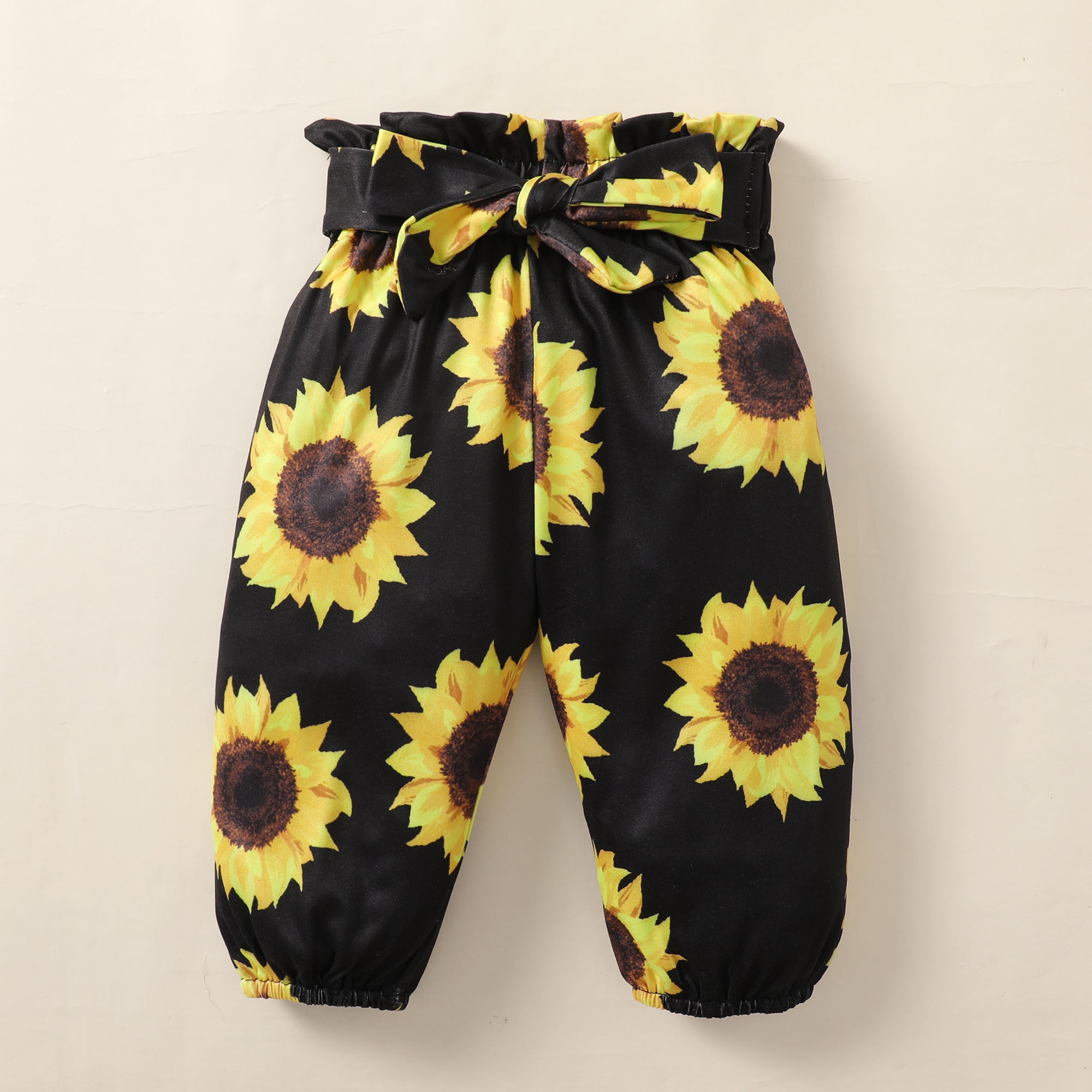 【WILD LIKE MY CURLS】baby girl summer clothes baby girl yellow romper and sunflower pant set YW2012026