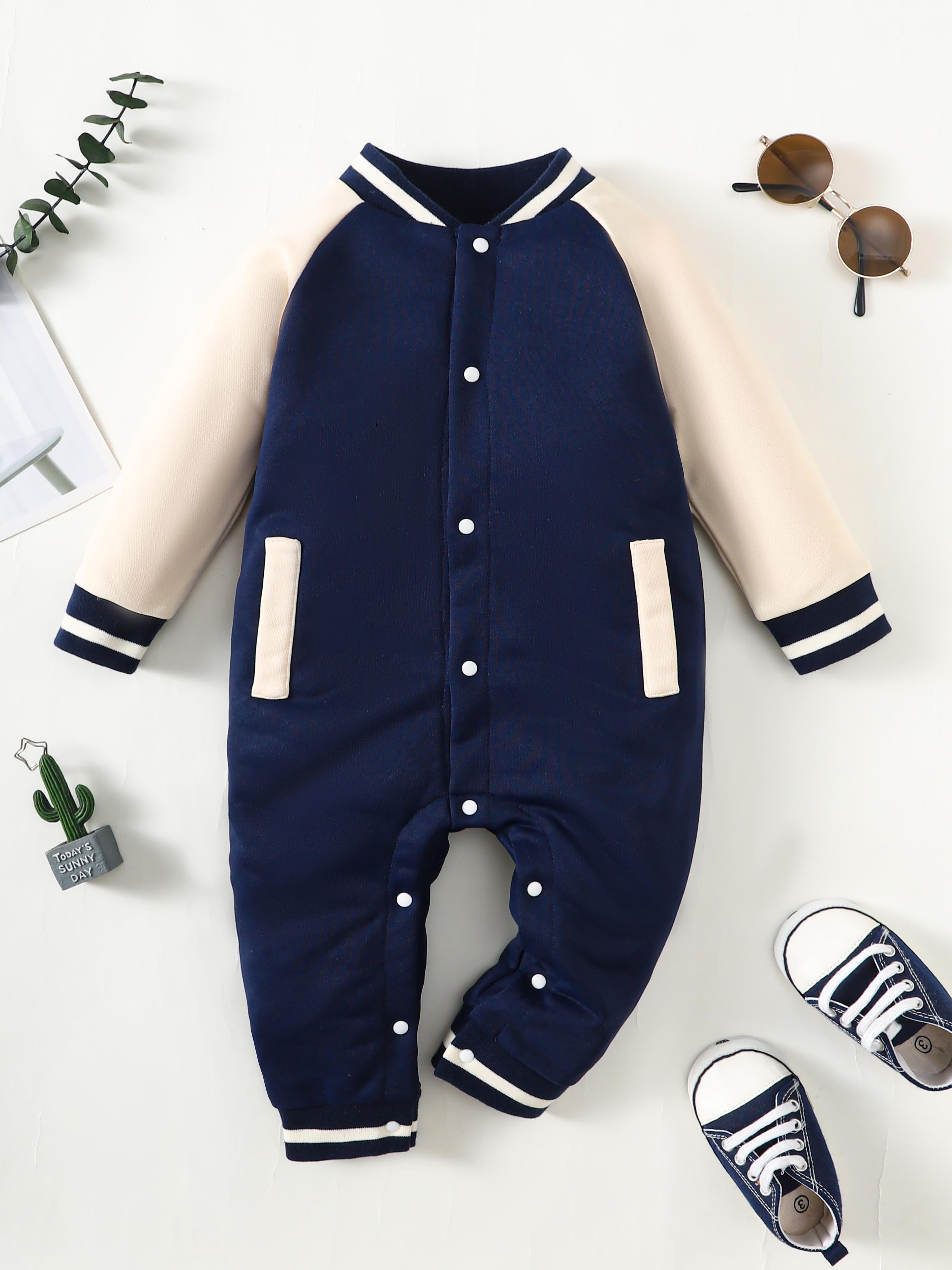 1-18M Baby Boys Romper Blue Baseball Long Sleeve Jumpsuit Baby Bodysuit Wholesale Baby Clothes Catpapa 462307180