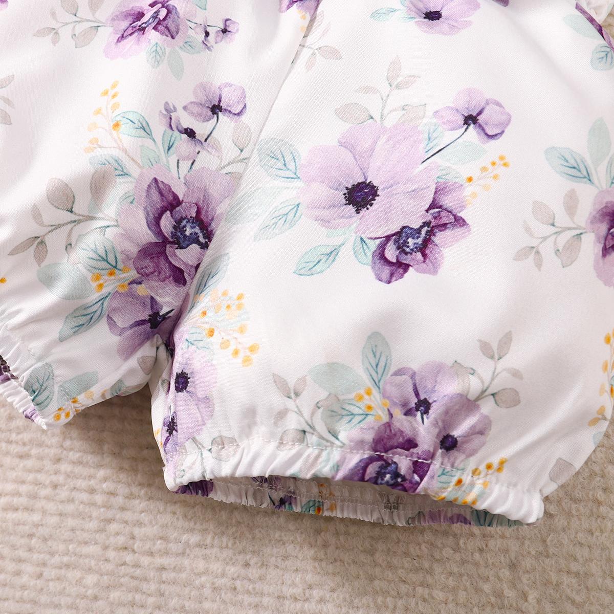 0-18M Baby Girls Clothes Ruffle Short Sleeve Romper Summer Purple Outfits Baby Clothes Wholesale Catpapa YCS122212451