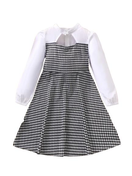 8-14Y Kids Girls Dress Big Girls' Cut-out Neck Design Long Sleeve Shirt Dress One Piece School Going Out Dress White Catpapa 462305010