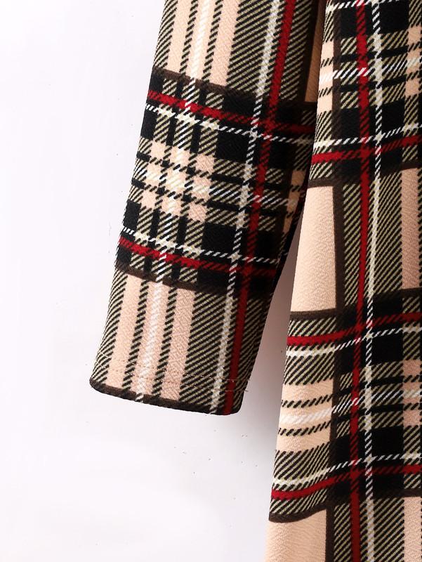 8-14Y Ready Stock Big Girls Dress Plaid Print Long Sleeve Round Neckline Dress One Piece Casual Dress Catpapa 462307017