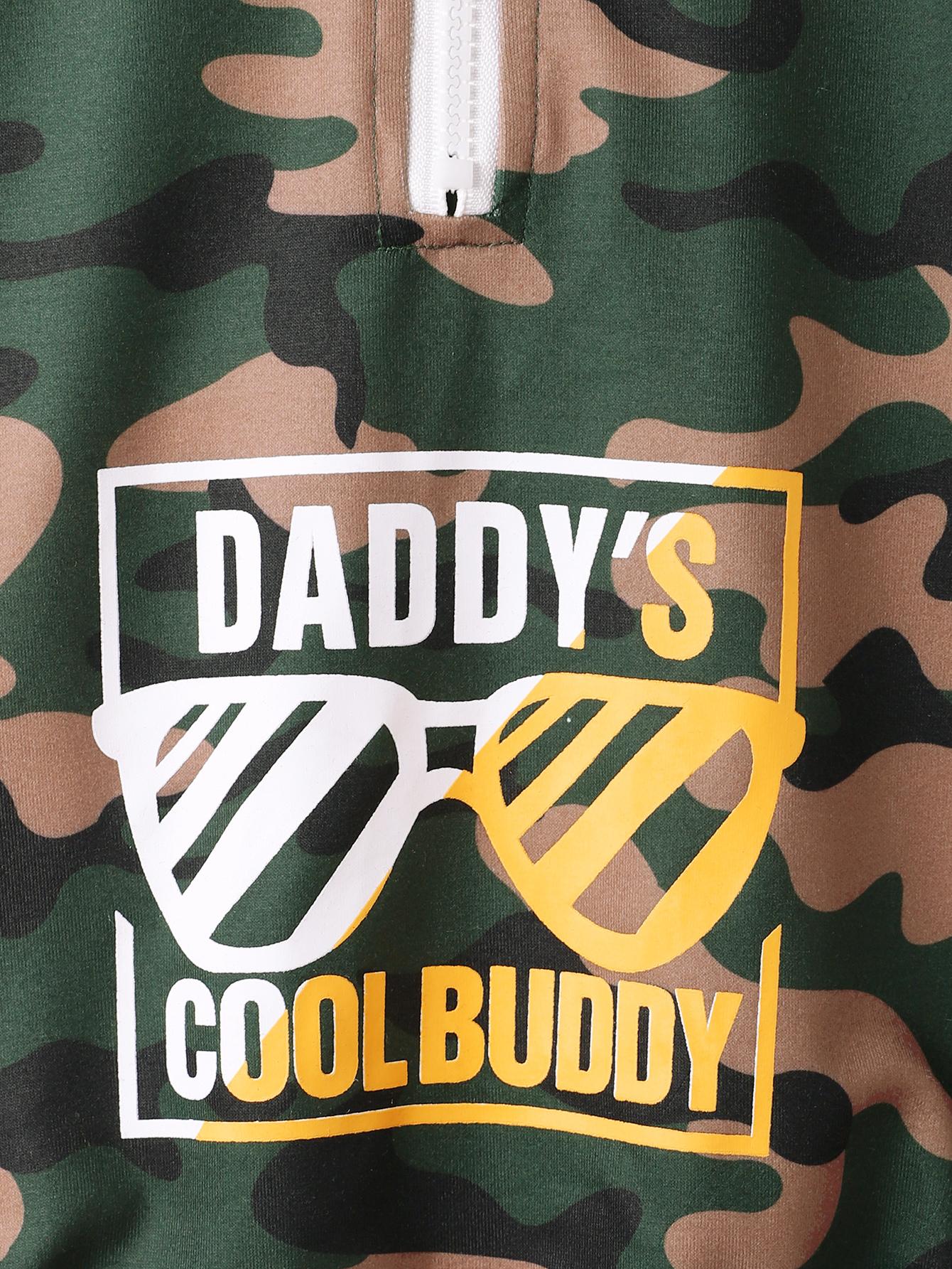 4-6Y Toddler Boys Fall Winter Clothes Kid Boys Pants Sets Letter Graphics Camouflage Print Trousers 2Pcs Casual Clothing Green Catpapa 462311004
