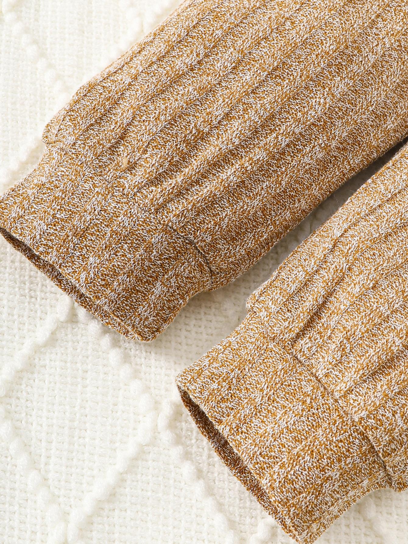 6M-3Y Baby Boys Clothes Solid Color Casual Knitted Long Sleeve Hoodies Tops Elastic Pants 2Pcs Outfits Size: 6M-3Y Light Brown Catpapa 462308181