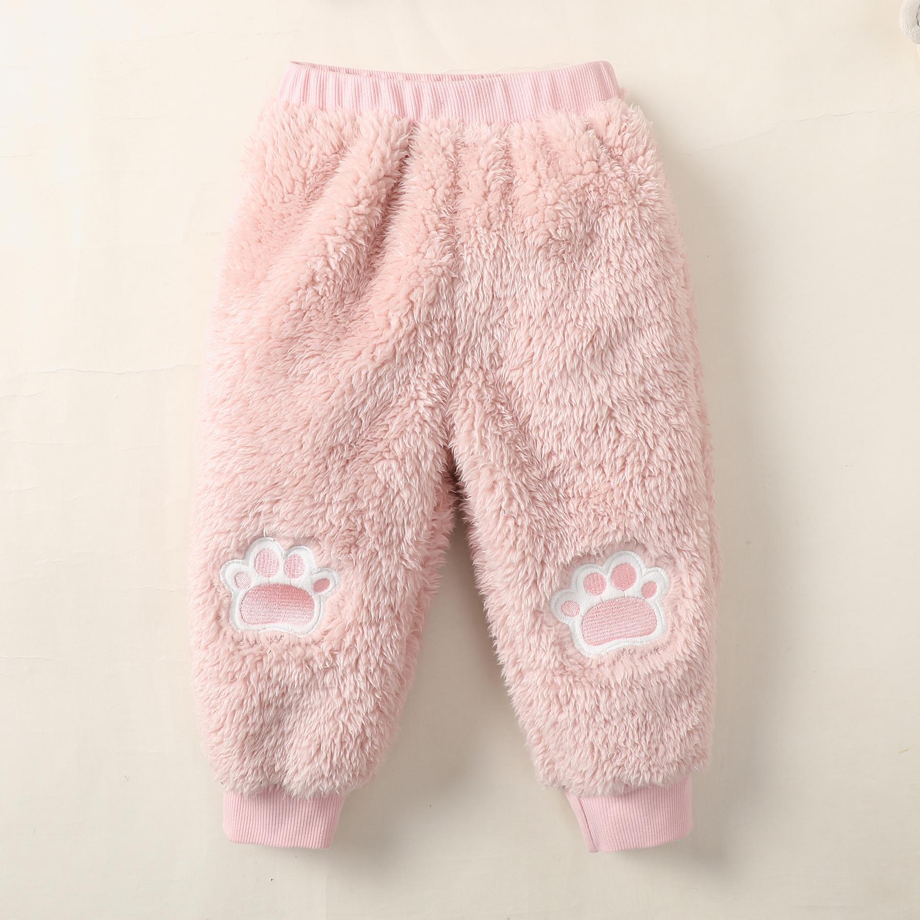 6M-3Y Kids Fashion Ready Stock Girls Clothes Outfits Rabbit Fluffy Tops Elastic Pants 2Pcs Outfits Pink Catpapa WS112209601