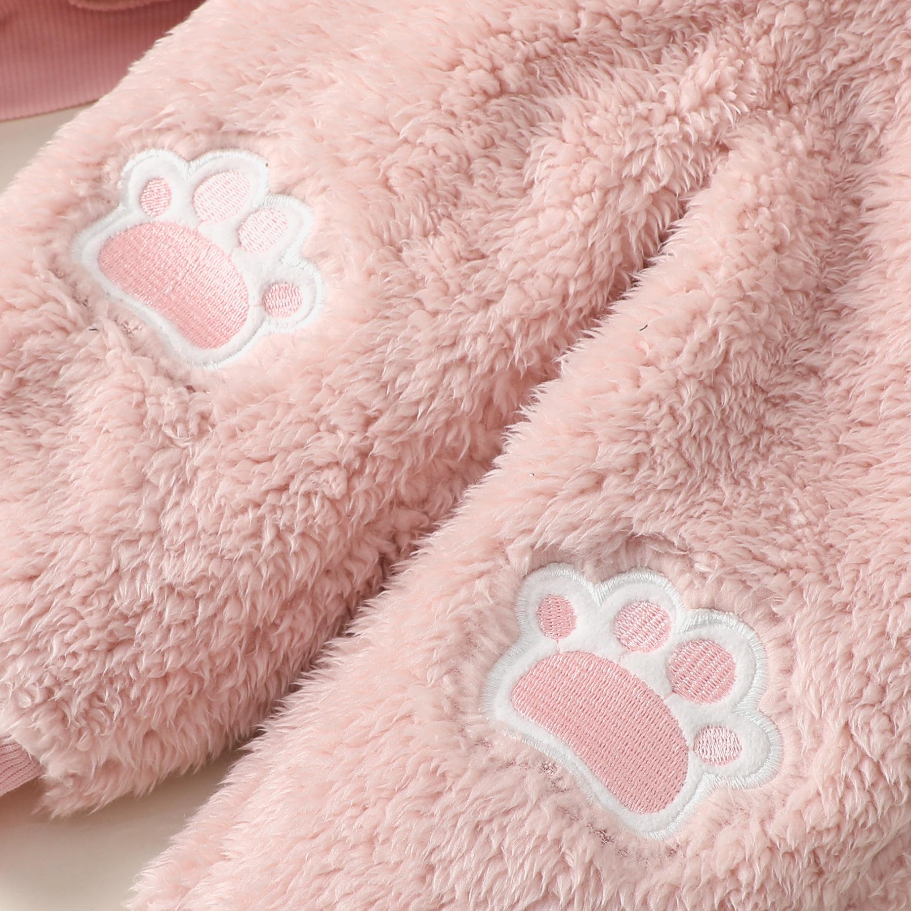 6M-3Y Kids Fashion Ready Stock Girls Clothes Outfits Rabbit Fluffy Tops Elastic Pants 2Pcs Outfits Pink Catpapa WS112209601