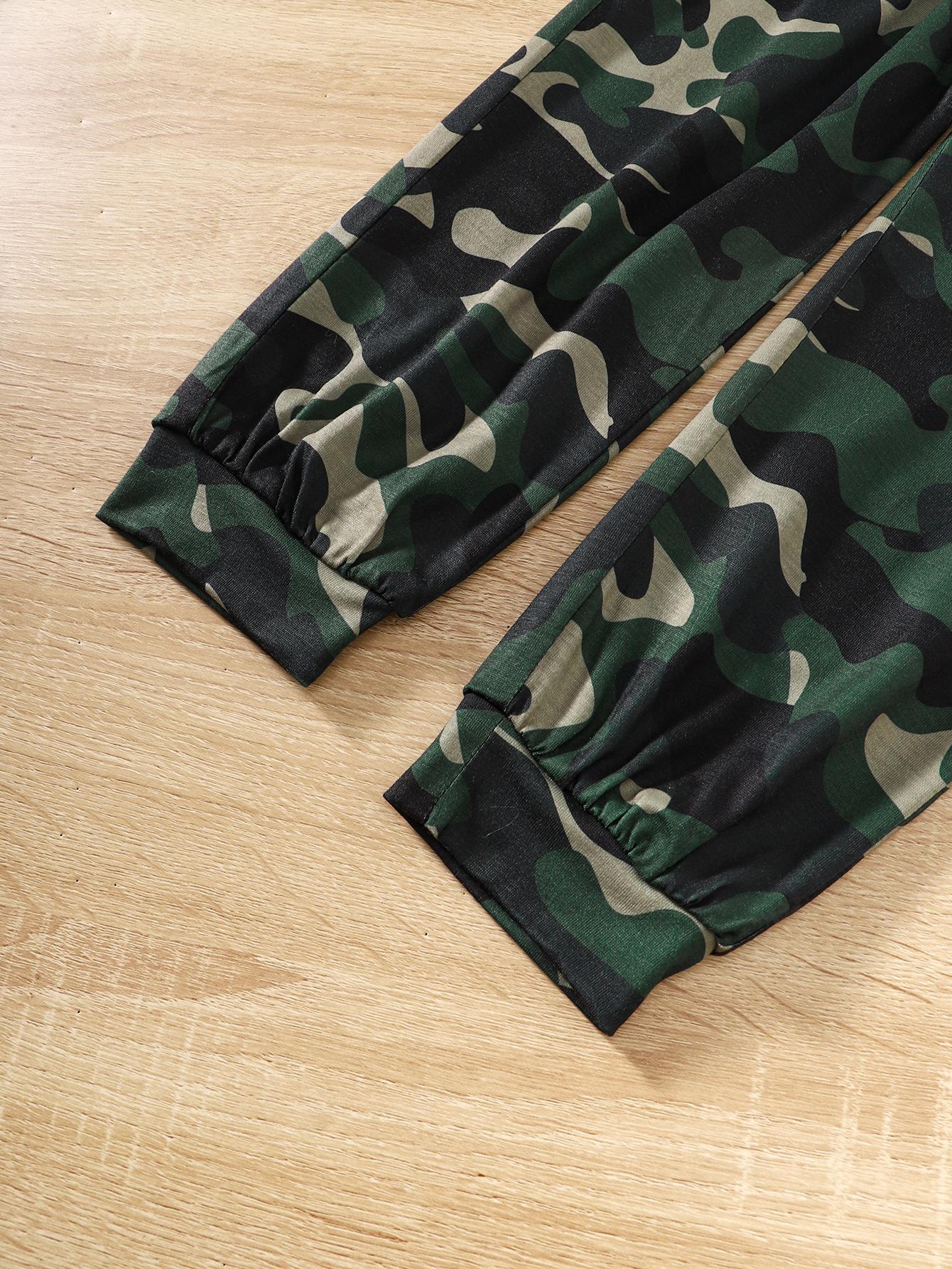 3-7Y Ready Stock Baby Boys Clothes Car Print Pattern Long Sleeve T-shirt Elastic Camouflage Pants 2PCS Outfit Sets Black Catpapa 462305011