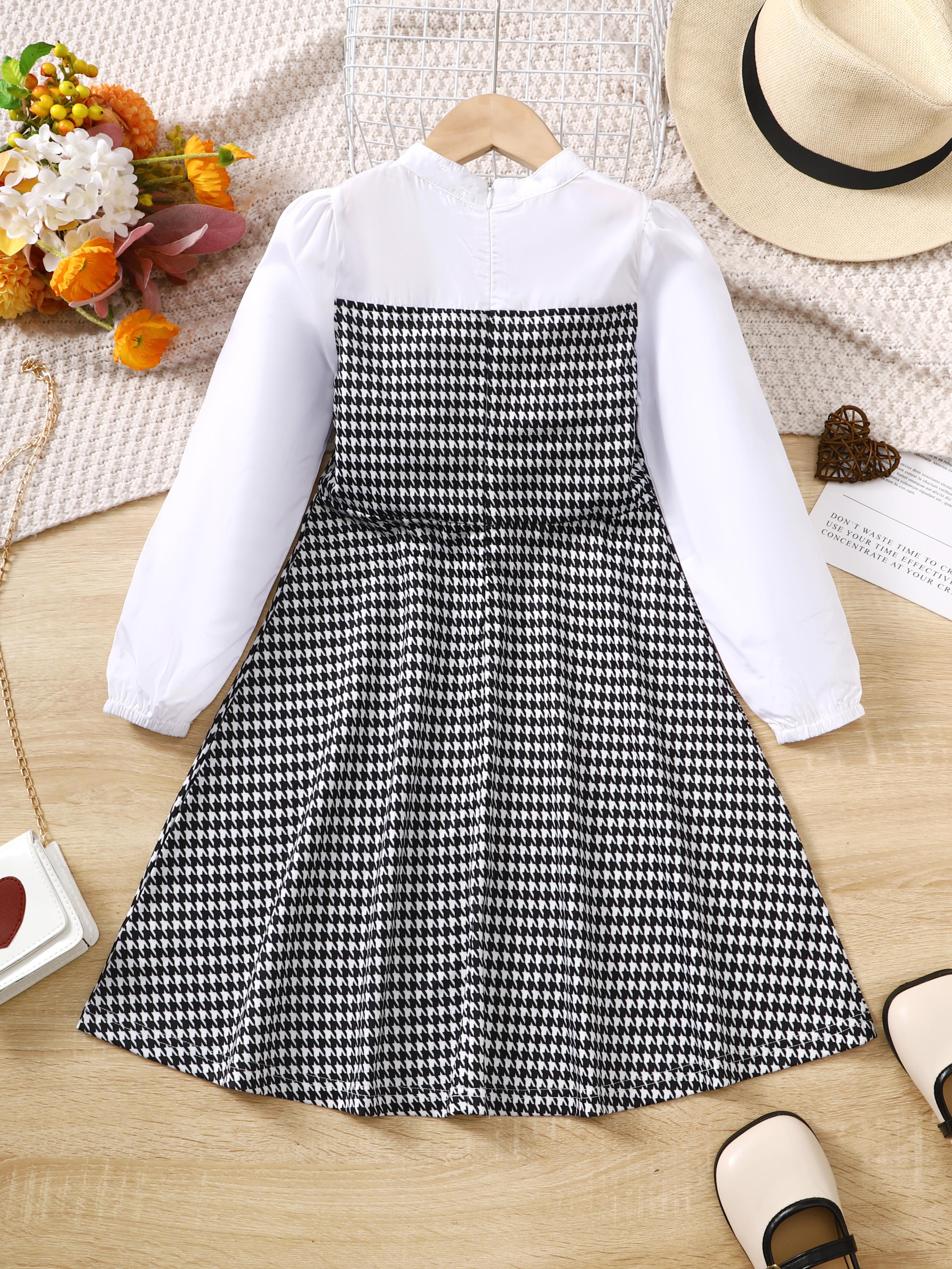 8-14Y Kids Girls Dress Big Girls' Cut-out Neck Design Long Sleeve Shirt Dress One Piece School Going Out Dress White Catpapa 462305010