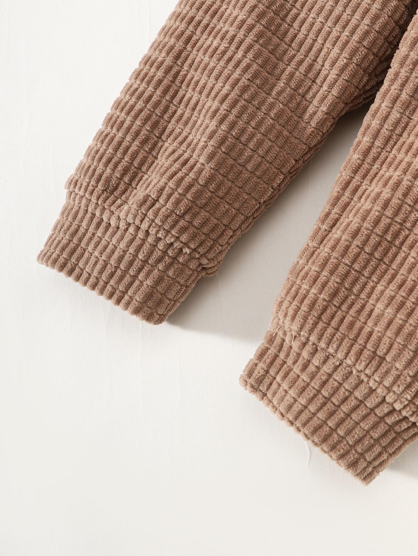 6M-3Y Baby Boys Clothes Boys Waffle Pattern Casual Knitted Long Sleeve Hoodies Tops Elastic Pants 2Pcs Outfits Size: 6M-3Y Khaki Catpapa 462308182