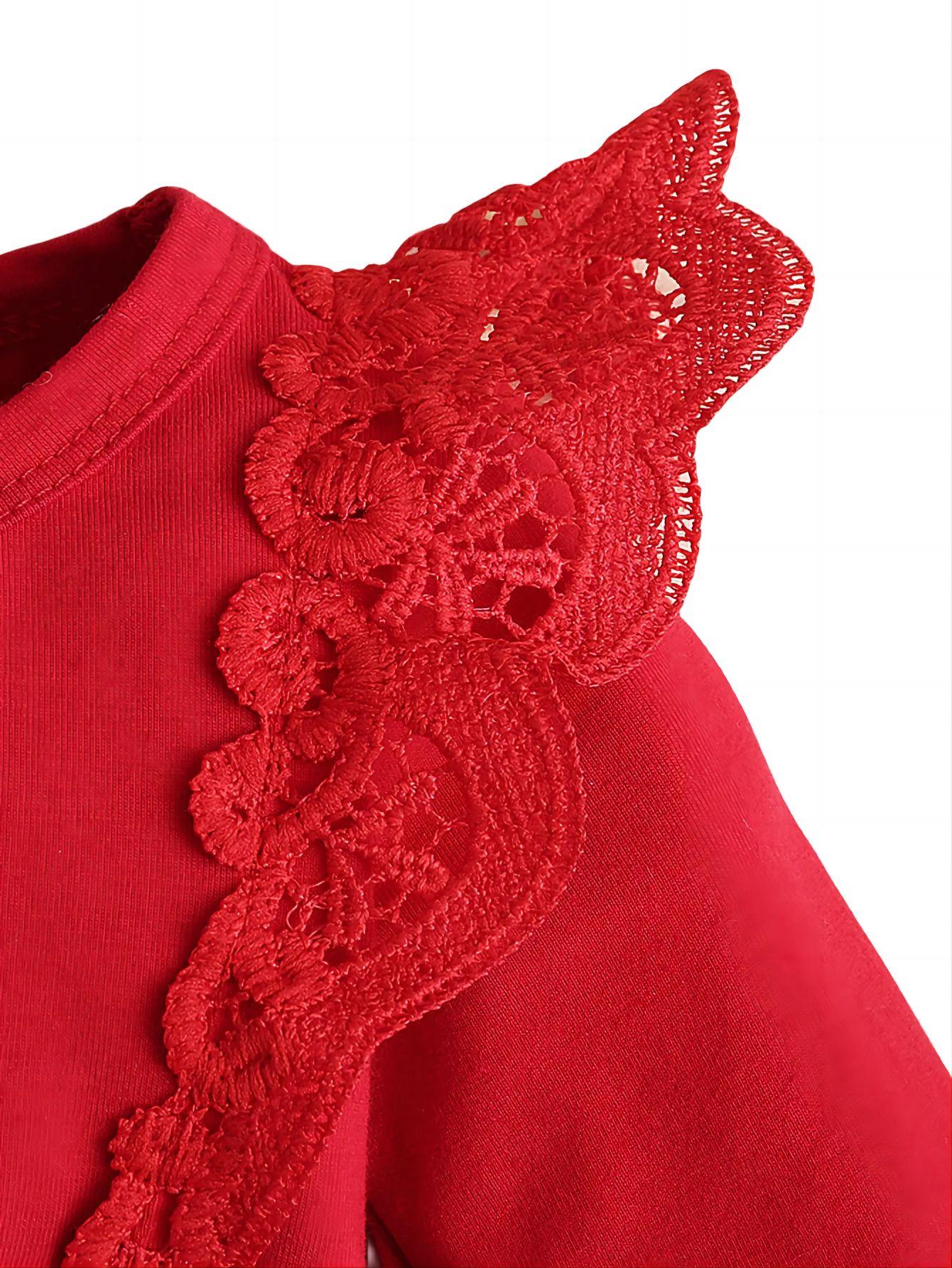 0-18M Baby Girls Christmas Gift Ruffle Long Sleeve Romper Dress Wholesale Baby Clothes Catpapa YMX2008195-5F