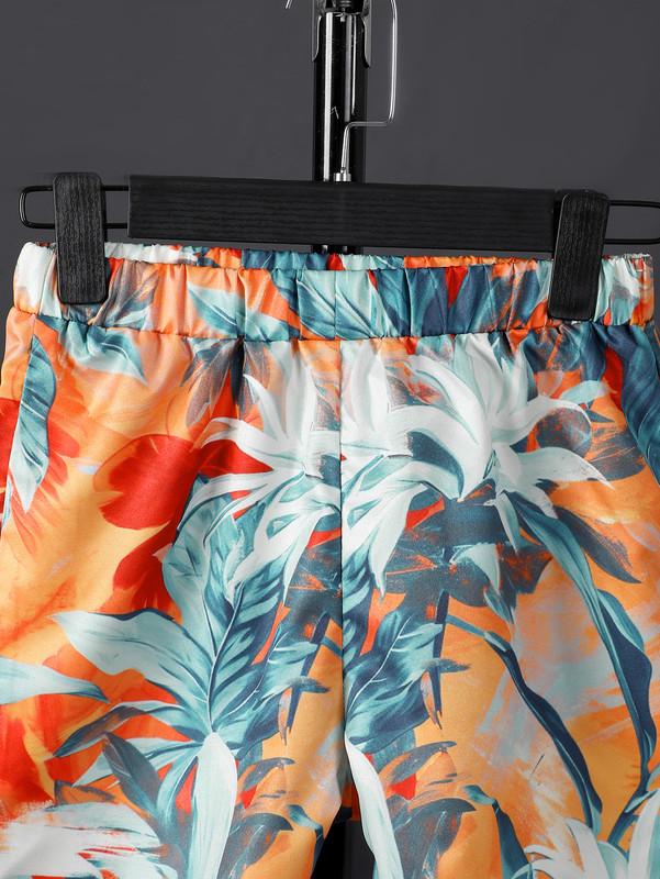 7-15Y Kid Boys Outfits Coconut Tree Casual Short Sleeve T-shirt Full Print Shorts Set 2Pcs Clothing For Summer, As Gifts Catpapa 462401038