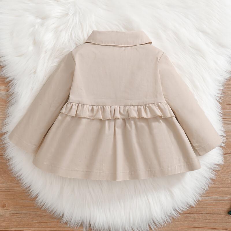 3-24M Infant Kids Girls Clothes Kids Girls Long Sleeve Lapel Coat Tops Baby Girl Fall Winter Coat Tops Apricot Catpapa 22107515
