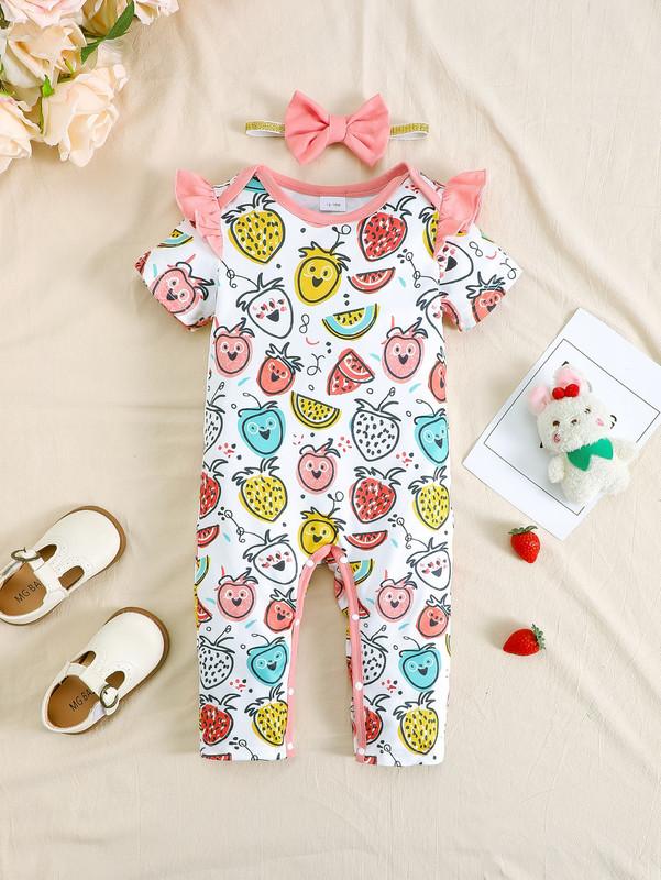 1-18M Baby Girls Summer Clothes Cute Short Sleeve Baby Bodysuits Wholesale Baby Clothes catpapa 132312176