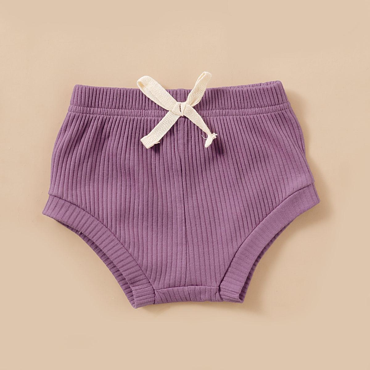 3-18M Baby Girl Clothes Short Sleeve Shirt Cute Shorts Set Cotton Clothes Purple Catpapa YMX1912913-4