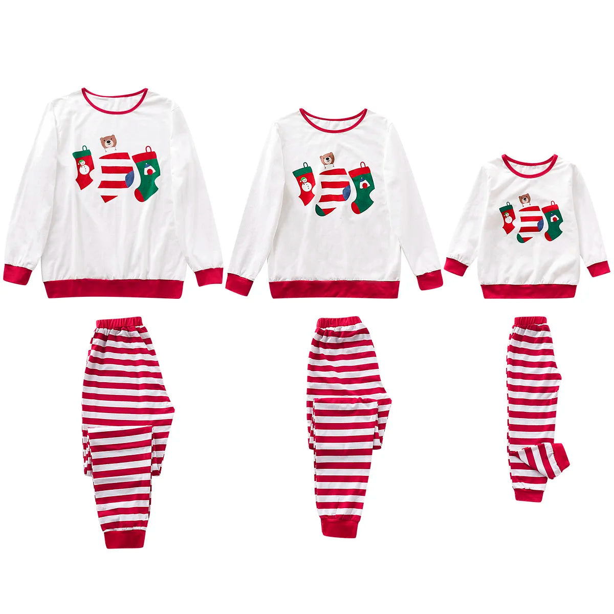 Custom Family Pyjamas Sets Custom Print Adult Home Kids Baby Clothes Striped Matching Family Christmas Pajama Suit baby clothing factory