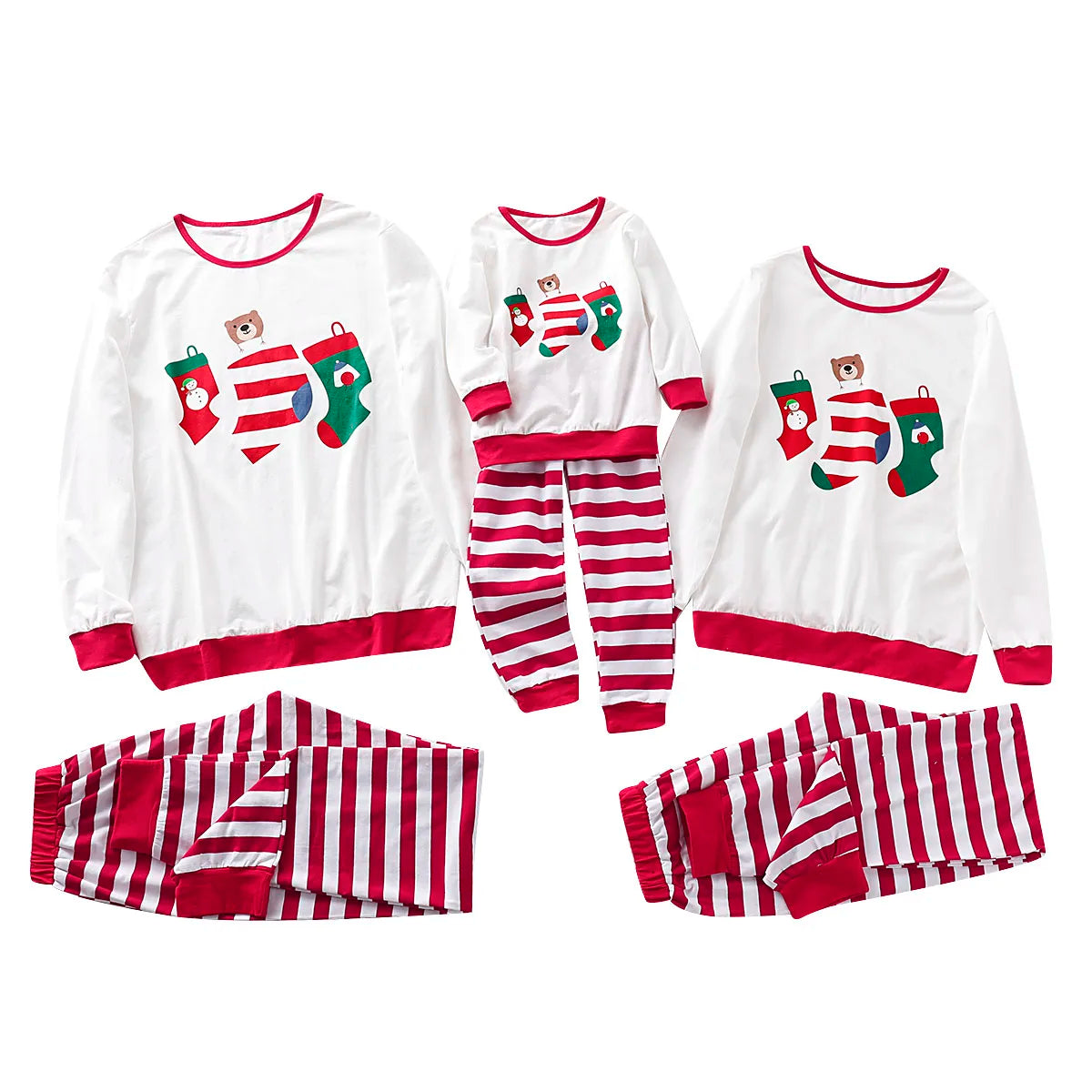 Custom Family Pyjamas Sets Custom Print Adult Home Kids Baby Clothes Striped Matching Family Christmas Pajama Suit baby clothing factory