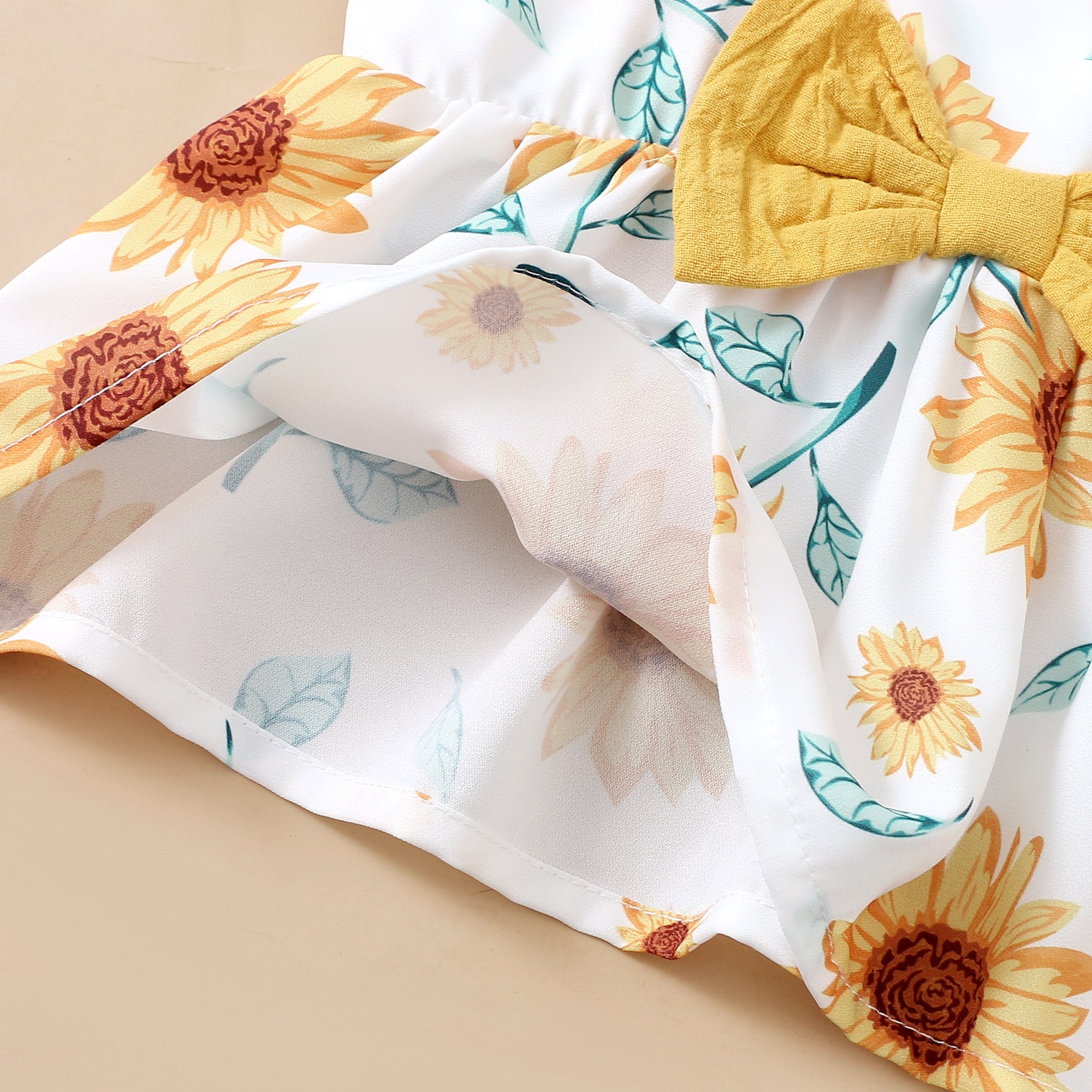 【WILD LIKE MY CURLS】baby girl summer suit baby girl yellow floral outfit 3pcs set F132111053-1