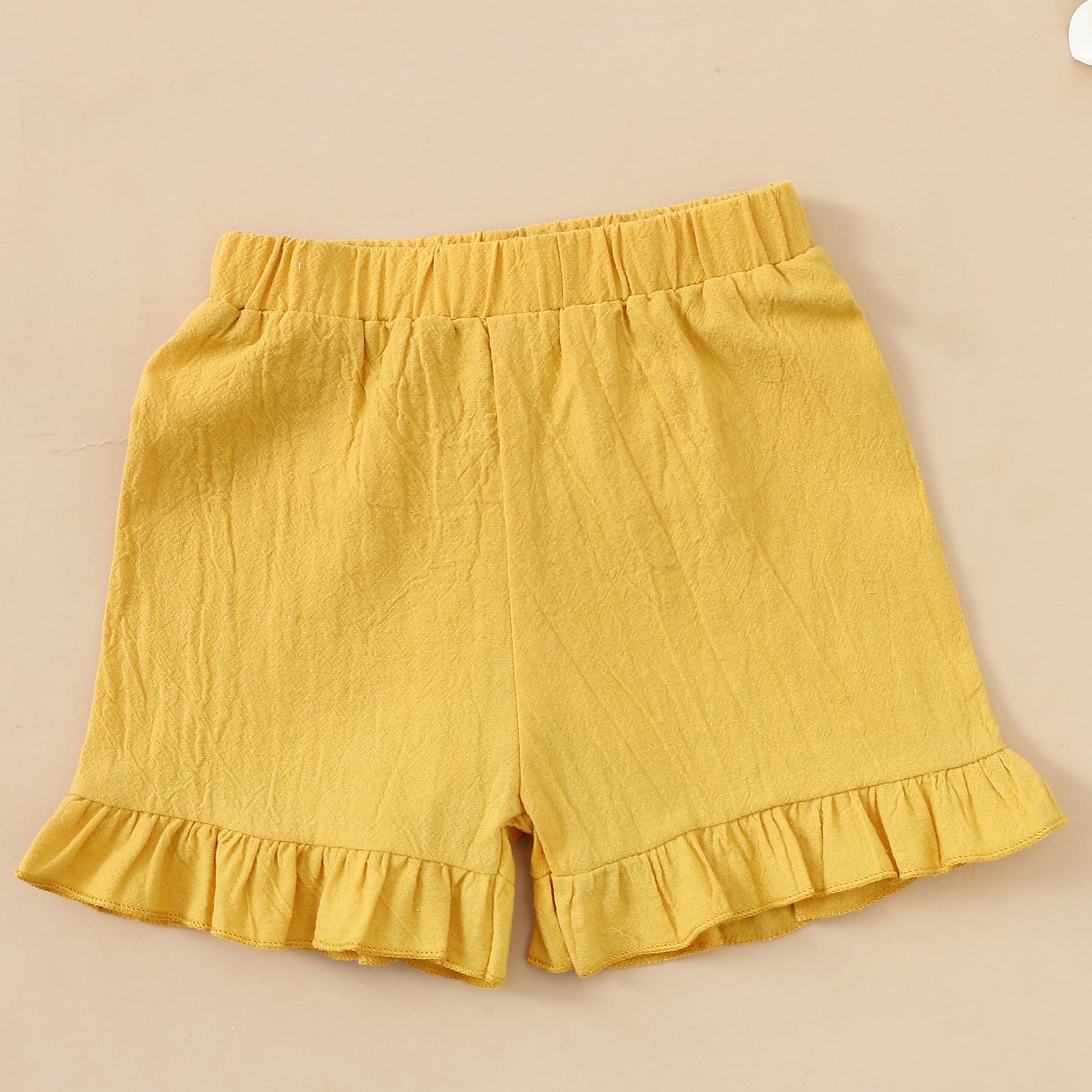 【WILD LIKE MY CURLS】baby girl summer suit baby girl yellow floral outfit 3pcs set F132111053-1