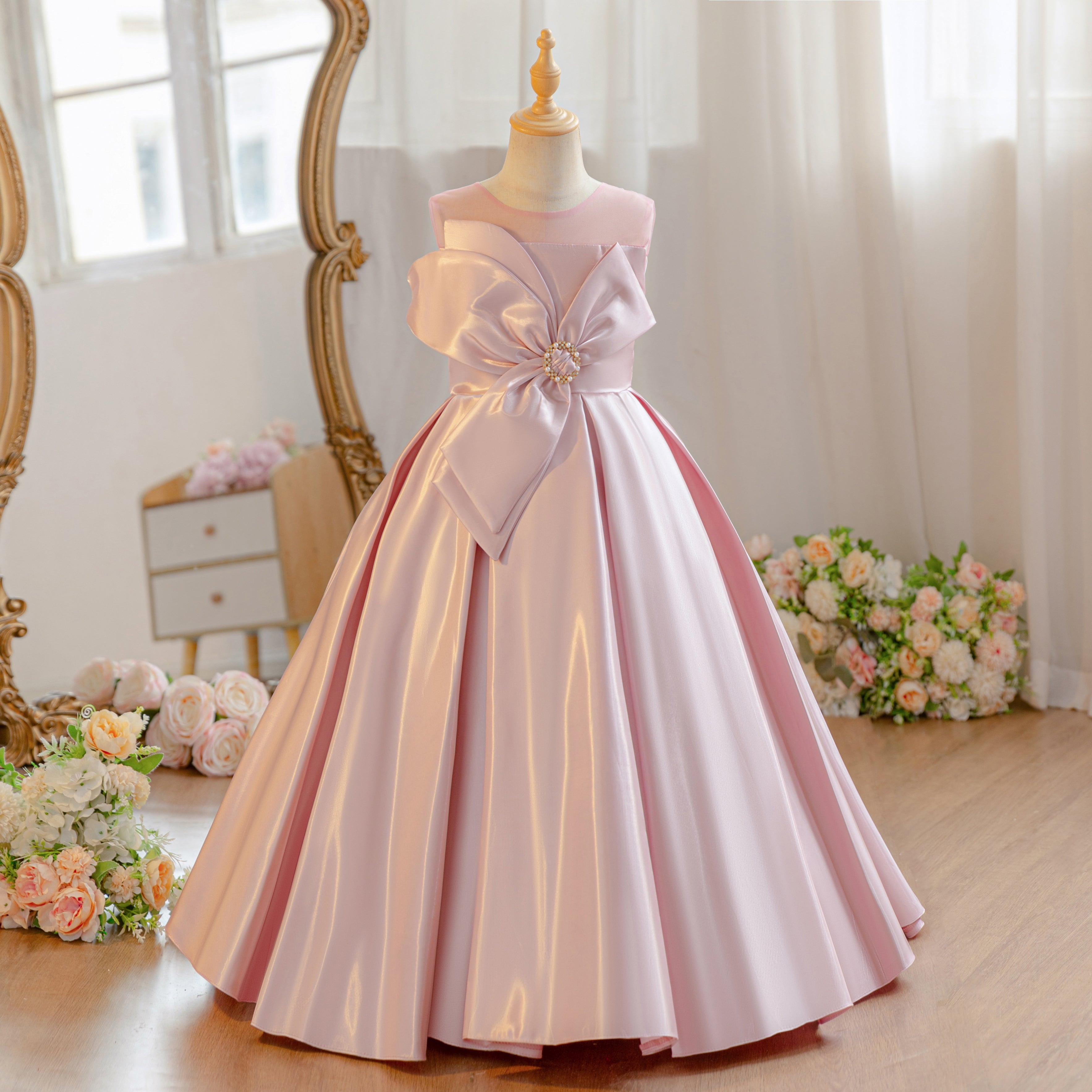 Wholesale Girls Summer Satin Princess Dress