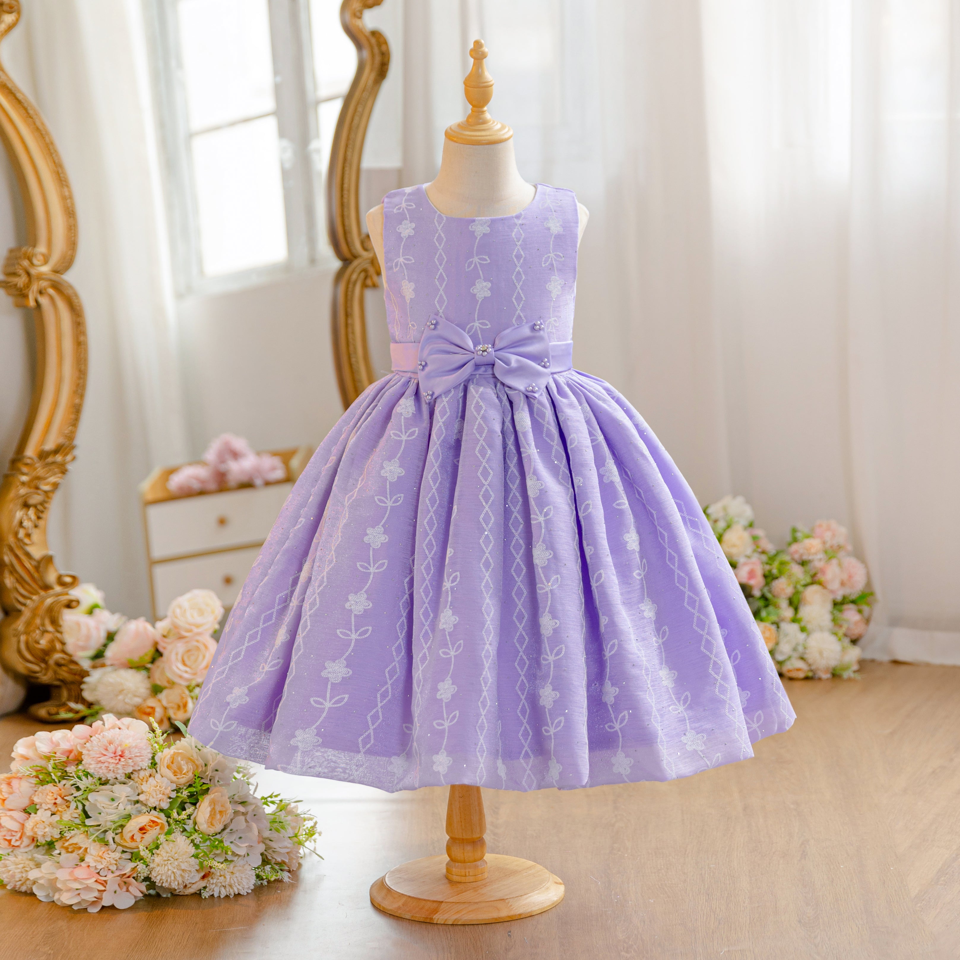 Wholesale 5-10Y Girls 3Pcs Woven Embroidery Princess Dress Set, Kids Birthday Party Lapel Blazer Soft Fabric Formal Outfit With Mini Crossbody Bag