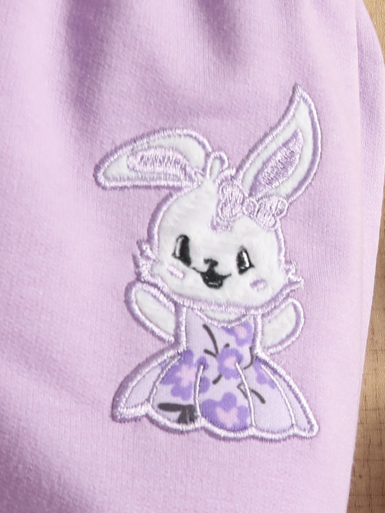 Wholesale 6M-3T Girls 3Pcs Floral Ear Hooded Vest Outfit Set, Soft Cotton Knit Bunny Embroidery Toddler Sweatshirt & Jogger Pants