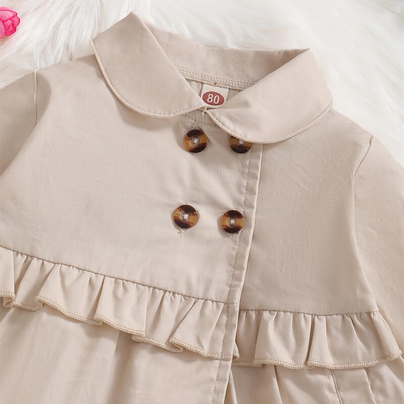 3-24M Infant Kids Girls Clothes Kids Girls Long Sleeve Lapel Coat Tops Baby Girl Fall Winter Coat Tops Apricot Catpapa 22107515