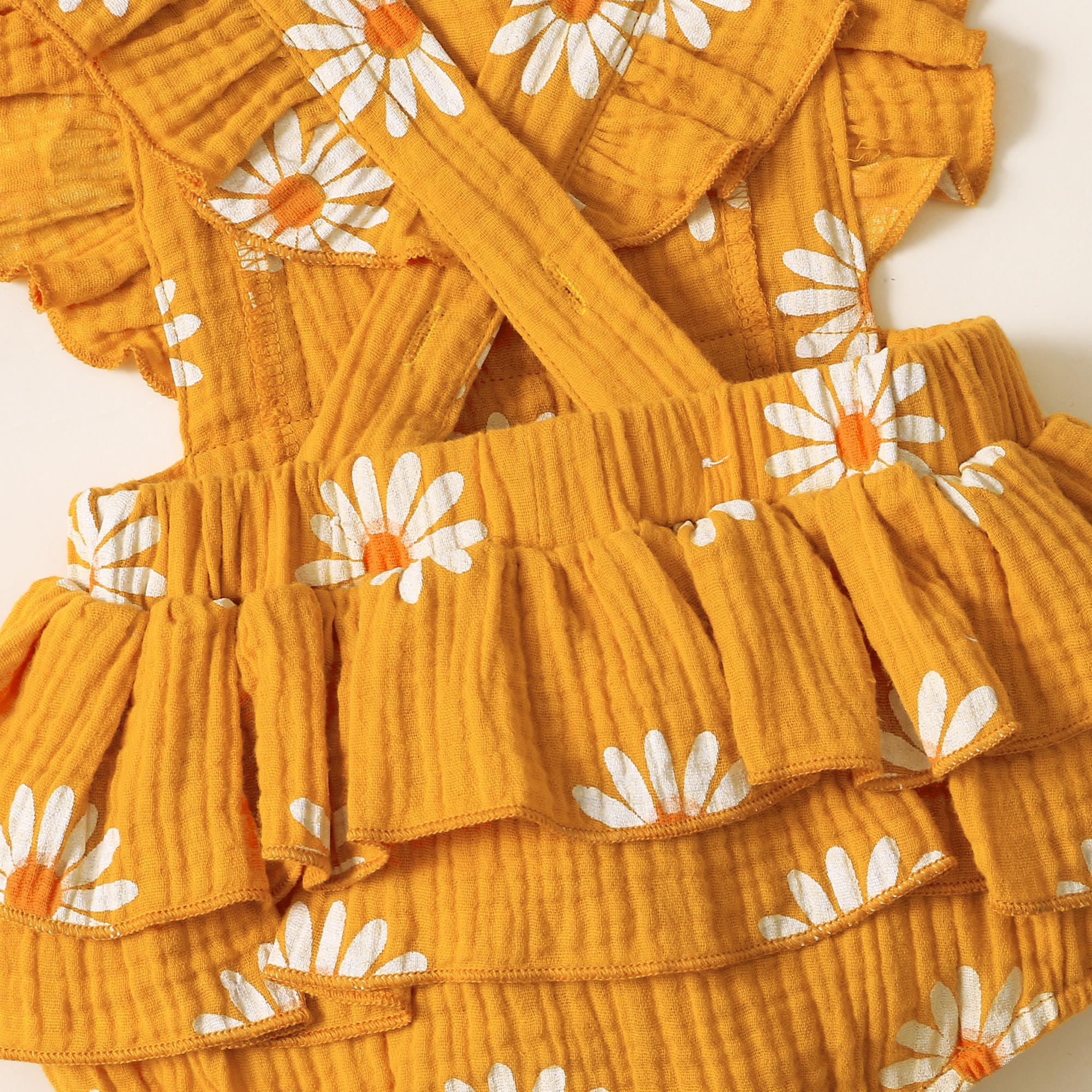 0-18M Baby Girls Clothes New Born Baby Bodysuit Daisy Flying Sleeve Romper Wholesale Baby Clothes Catpapa 32102758