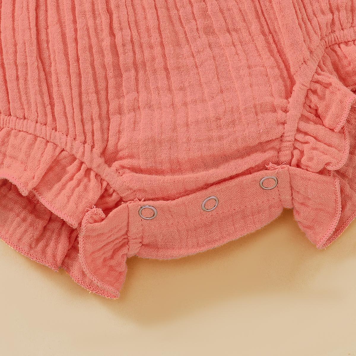 0-18M Baby Girls Clothes Baby Long Sleeve Jumpsuit Pink Romper Wholesale Baby Clothes Catpapa YMX2007114-2