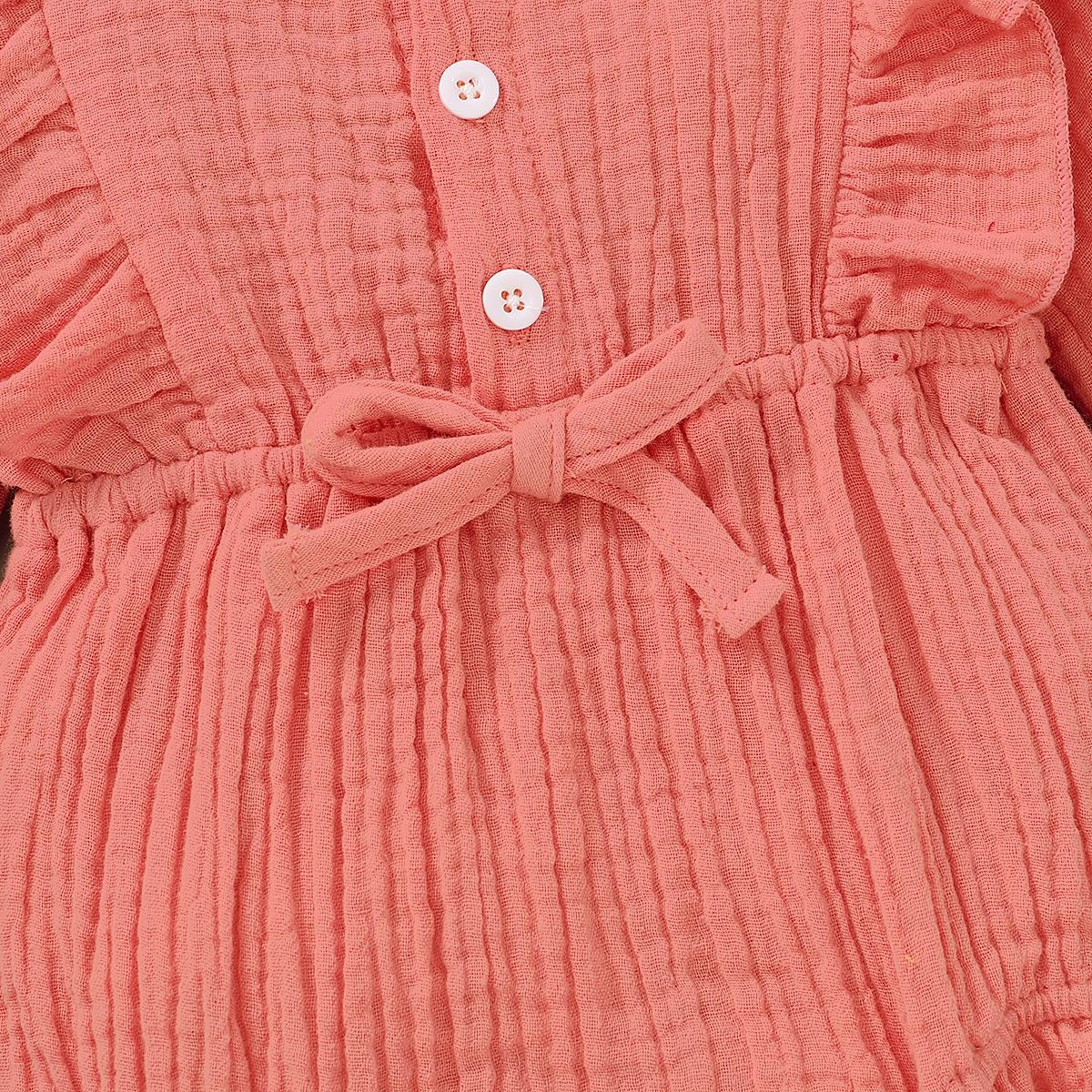 0-18M Baby Girls Clothes Baby Long Sleeve Jumpsuit Pink Romper Wholesale Baby Clothes Catpapa YMX2007114-2