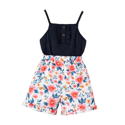 1-8Y Baby Girls Jumpsuits Straps Sleeveless Playsuits Toddler Girl Summer Overalls Wholesale Girls Clothes Catpapa 132312166
