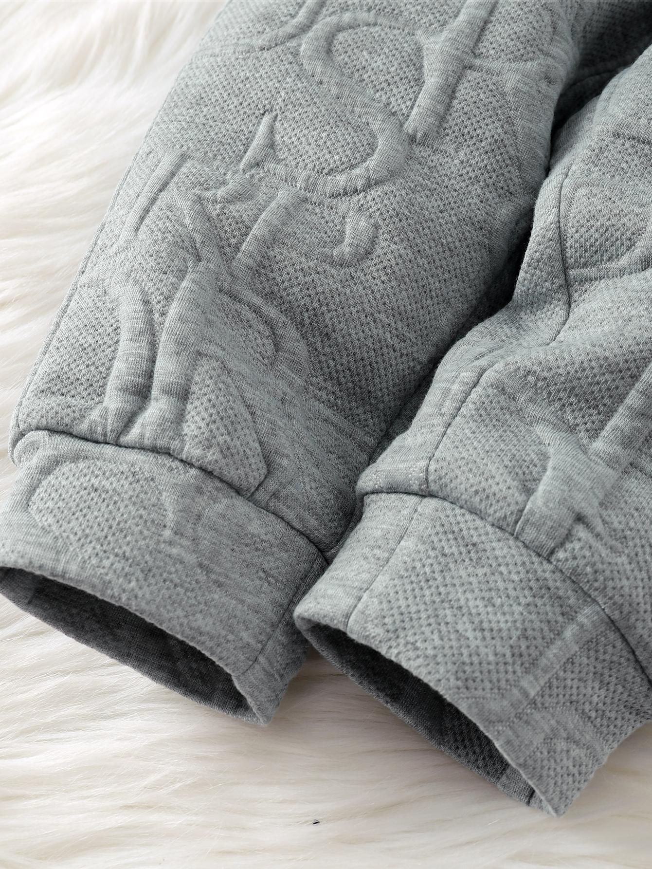 6M-3Y Kid fashion Clothes Boy Gray Long Sleeve Pants 2PCS Catpapa 112205453