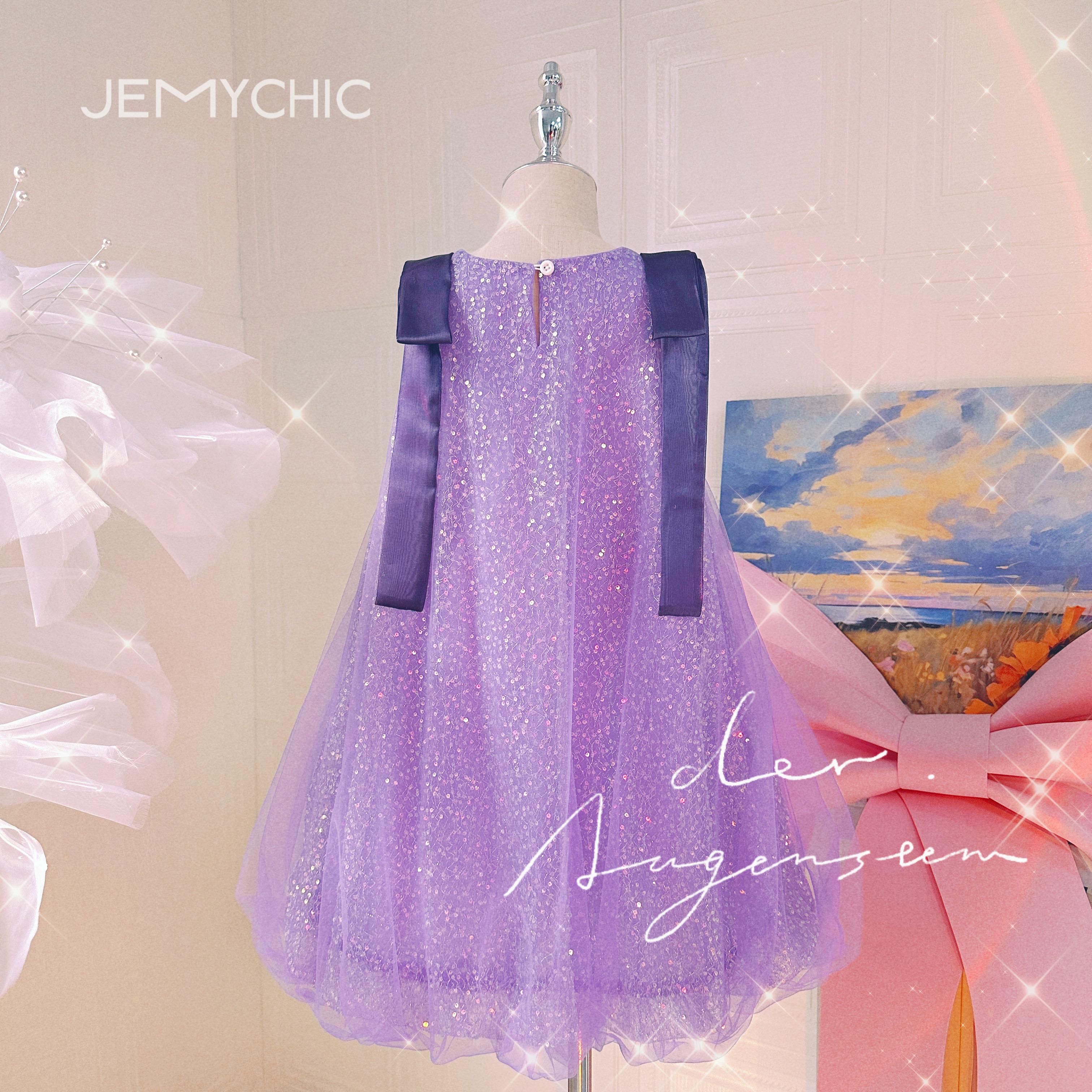 110-150 Ready Stock Girls Princess Dress 110-150 Sleeveless Performance Dress One Piece Eneving Dress Purple Catpapa JEMY03