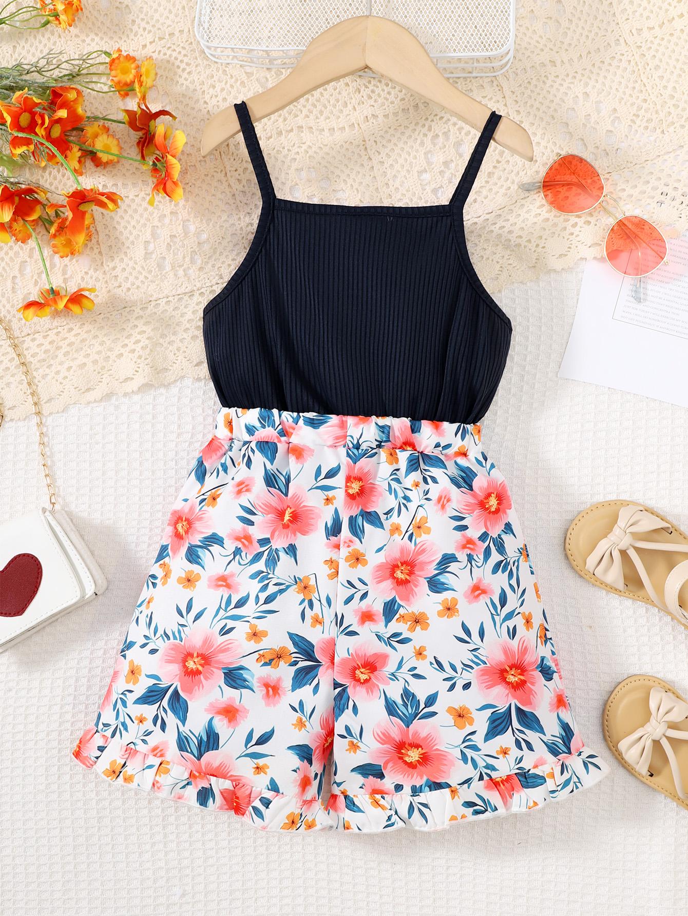 1-8Y Baby Girls Jumpsuits Straps Sleeveless Playsuits Toddler Girl Summer Overalls Wholesale Girls Clothes Catpapa 132312166